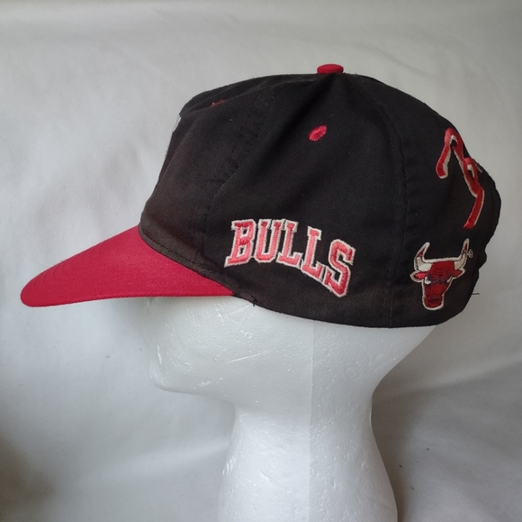Vintage Chicago Bulls Twins Enterprise SnapBack Hat Cap NBA Graffiti Double Logo - Picture 2 of 12